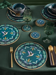 Set of 4 Navy Hummingbird Placemats and Coasters - Image 6 of 6