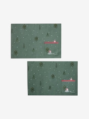 Set of 2 Green Christmas Gonk 100% Cotton Placemats With Cutlery Pouch - Image 3 of 3