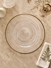 White Swirled Glass Charger Plate - Image 2 of 4