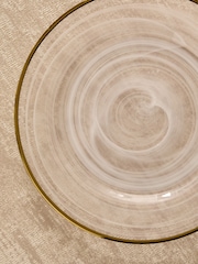 White Swirled Glass Charger Plate - Image 3 of 4
