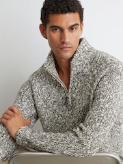 Reiss Sebastian Cotton and Wool Speckled Knit Jumper - 7的图像1｝