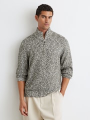 Reiss Sebastian Cotton and Wool Speckled Knit Jumper - 7的图像3｝