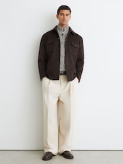Reiss Sebastian Cotton and Wool Speckled Knit Jumper - 7的图像5｝