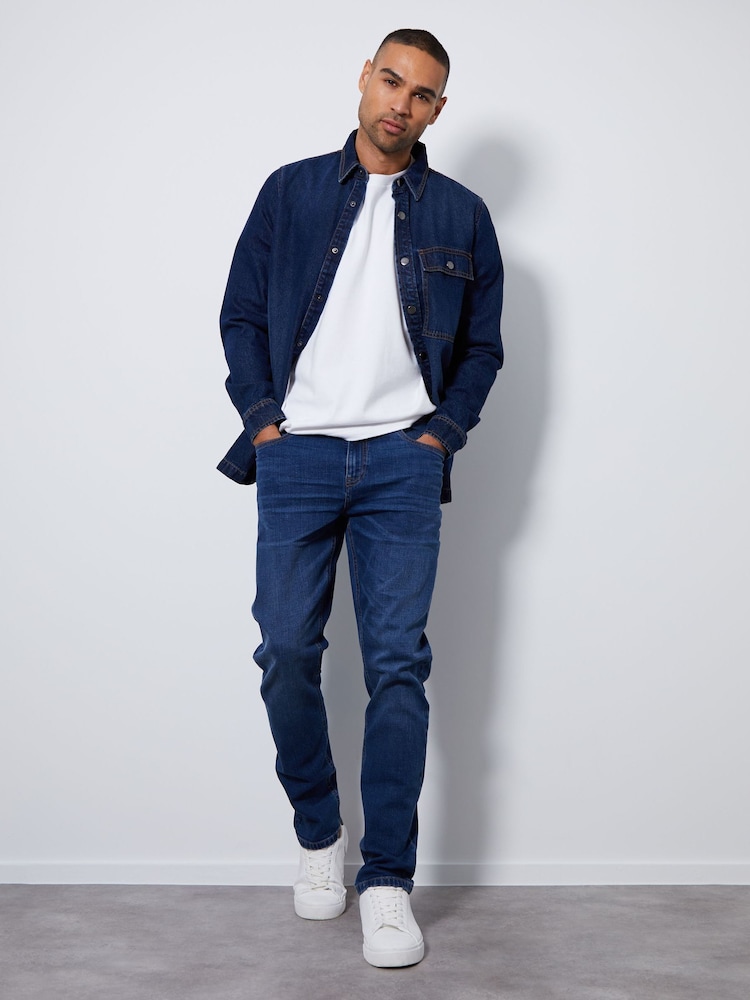 Bleu - Jean Threadbare slim stretch  - Image 3 of 5