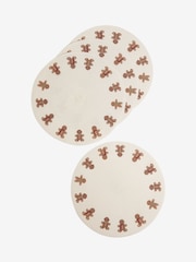 Set of 4 Natural Christmas Gingerbread Printed Placemats - Image 3 of 3