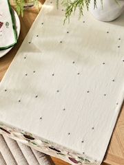 Natural Christmas Pudding 100% Cotton Kitchen Table Runner - Image 2 of 4