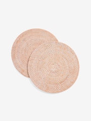 Set of 2 Natural Rattan Weave Placemats - Image 3 of 3