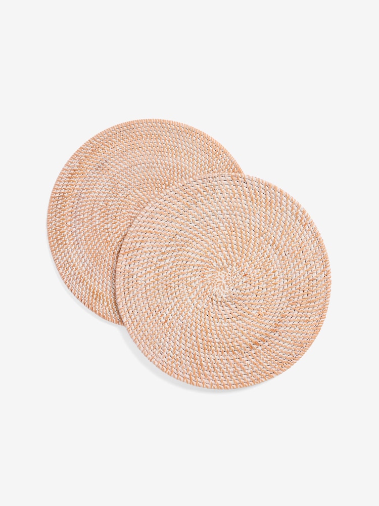 Set of 2 Natural Rattan Weave Placemats - Image 3 of 3