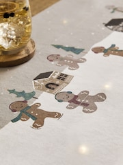 Natural Christmas Gingerbread 100% Cotton Light Up Table Runner - Image 4 of 6