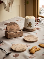 Set of 4 Christmas Gingerbread Wooden Coasters - Bild 1 von 4