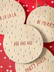 Set of 4 Red Fun Christmas Santa Coasters - Image 3 of 4