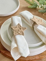 Set of 2 Natural Star Christmas Napkin Rings - Image 1 of 3