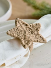 Set of 2 Natural Star Christmas Napkin Rings - Image 2 of 3