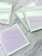 Set of 4 Pink Lustre Glass Coasters - Image 3 of 4