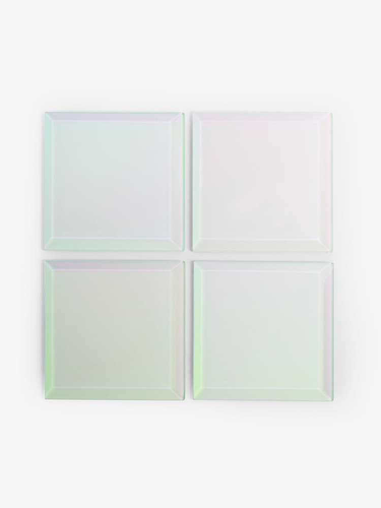 Set of 4 Pink Lustre Glass Coasters - Image 4 of 4