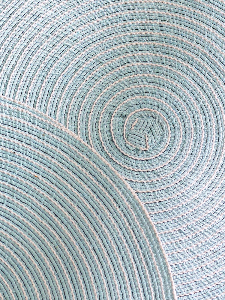 Set of 4 Mint Woven Stripe Placemats - Image 3 of 3