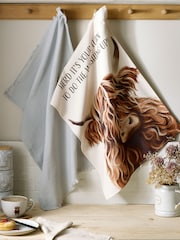 Conjunto de toalhas de chá 2 Hamish the Highland Cow 100% algodão - Imagem 1 de 4