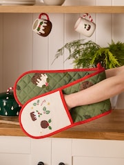 Green Christmas Pudding Oven Glove - Image 1 of 4