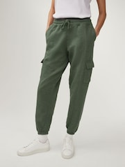 Khaki Green Washed Utility Cargo Joggers - Image 1 of 6