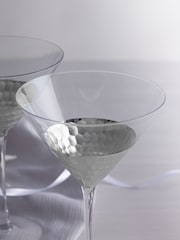 Set of 2 Silver Ellerie Hammered Cocktail Glasses - Image 3 of 4