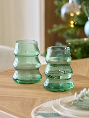 Set of 2 Green Christmas Tree Tumblers - Image 1 of 3