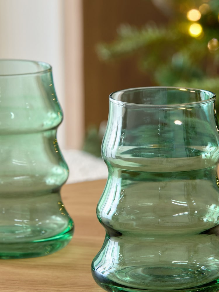 Set of 2 Green Christmas Tree Tumblers - Image 3 of 3