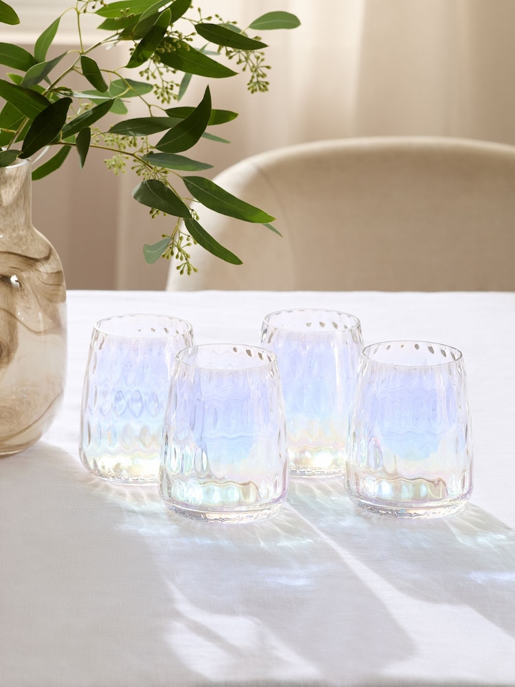 Set of 4 Iridescent Alessia Tumbler Glasses - Image 2 of 4