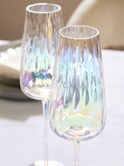 Set of 4 Iridescent Alessia Champagne Flutes - Image 3 of 4