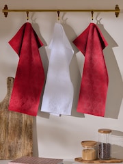 Set of 3 Red Heart Terry Tea 100% Cotton Towels - Image 1 of 4