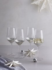 Set of 4 Silver Ellerie Hammered Tapered Wine Glasses - Image 1 of 4