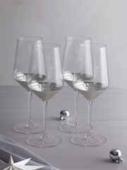 Set of 4 Silver Ellerie Hammered Tapered Wine Glasses - Image 2 of 4