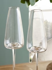 Set of 4 Clear Tapered Champagne Flutes - Image 2 of 4