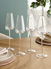 Set of 4 Clear Tapered Champagne Flutes - Image 3 of 4
