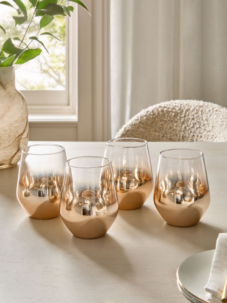 Set of 4 Gold Astrid Tumbler Glasses - Image 2 of 5