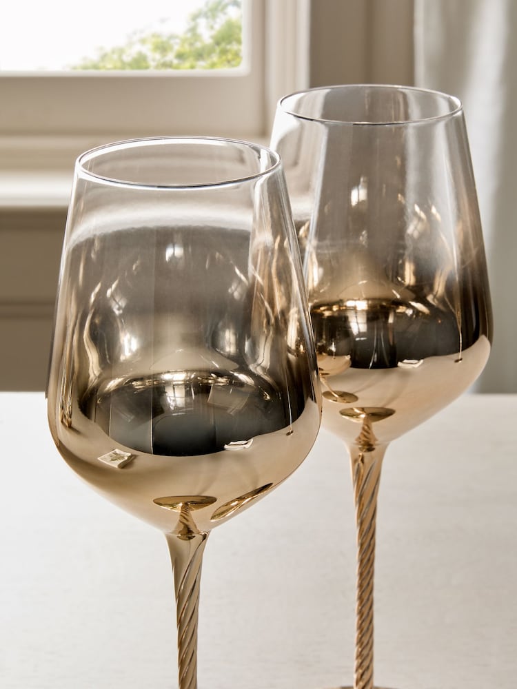 Buy Set of 4 Gold Astrid Wine Glasses from Next USA