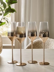 Set of 4 Gold Astrid Champagne Flutes - Image 1 of 5