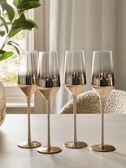 Set of 4 Gold Astrid Champagne Flutes - Image 2 of 5