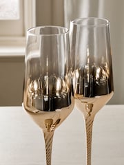 Set of 4 Gold Astrid Champagne Flutes - Image 4 of 5