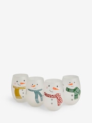 Set of 4 White Snowman Tumbler Glasses - Image 5 of 5