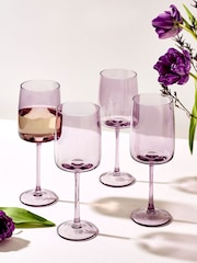 Set of 4 Purple Angular Wine Glasses - Image 1 of 3