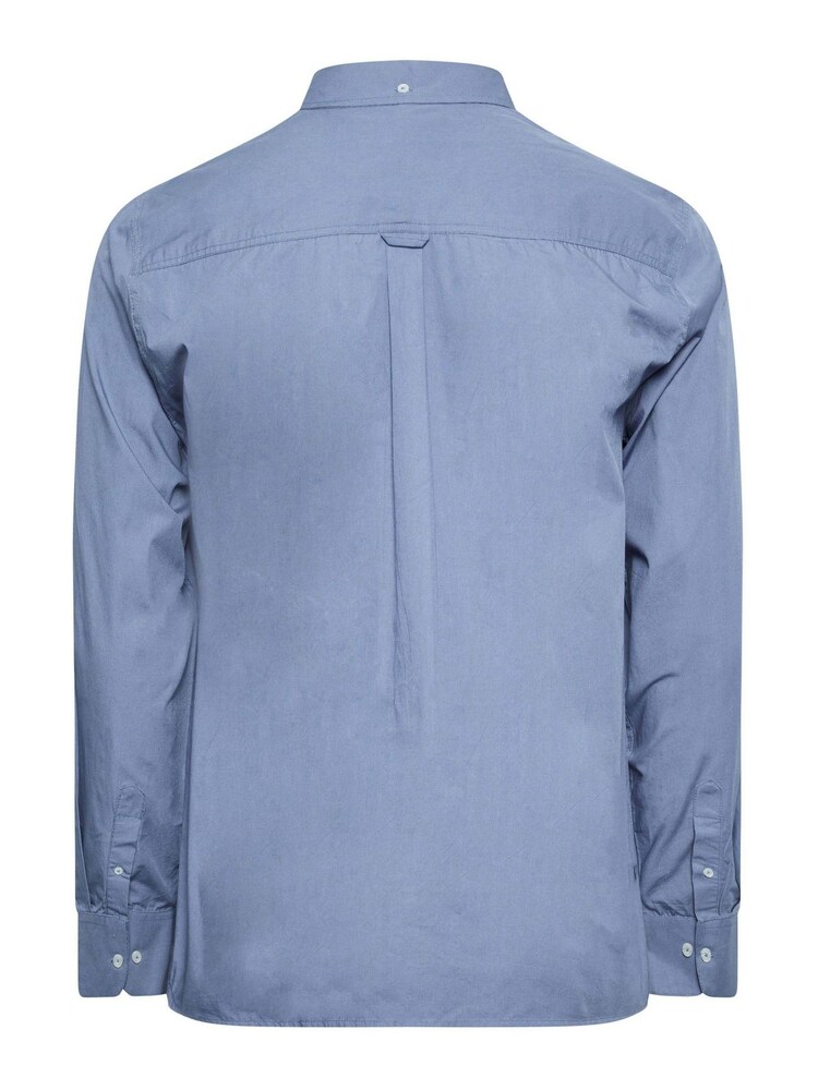 BadRhino Big & Tall Blue 100% Cotton Poplin Long Sleeve Shirt - Image 4 of 4