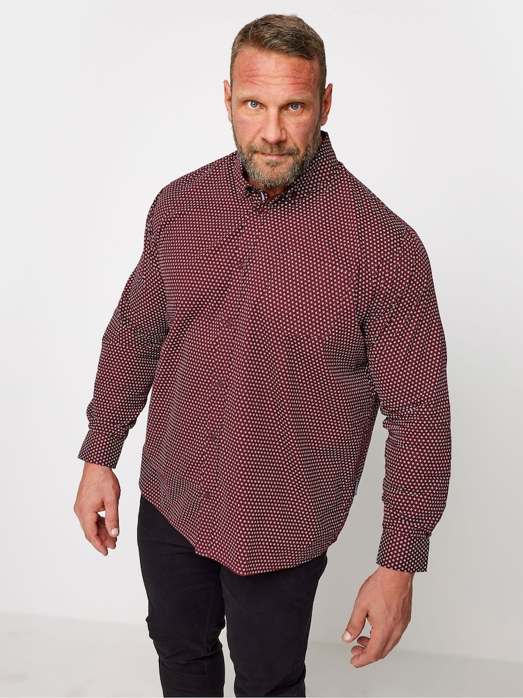 BadRhino Big & Tall Red 100% Cotton Poplin Shirt - Image 1 of 3
