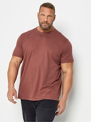BadRhino Big & Tall Red 100% Cotton Crew Neck Slub T-Shirt - Image 1 of 2