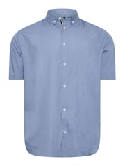 BadRhino Big & Tall Blue Short Sleeve 100% Cotton Poplin Shirt - Image 2 of 3