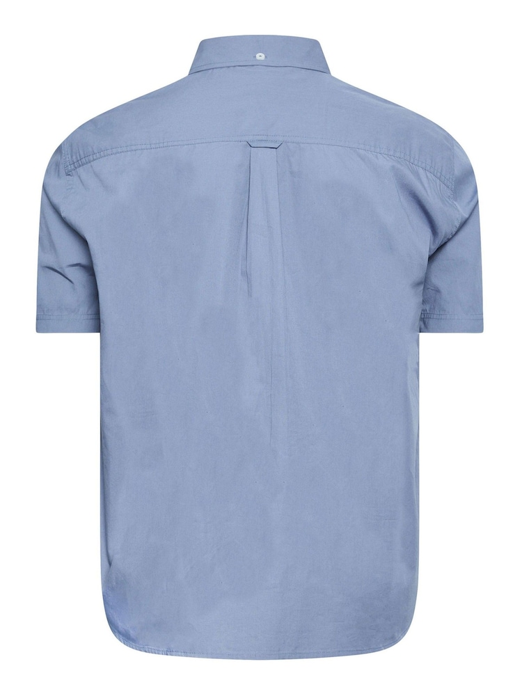 BadRhino Big & Tall Blue Short Sleeve 100% Cotton Poplin Shirt - Image 3 of 3
