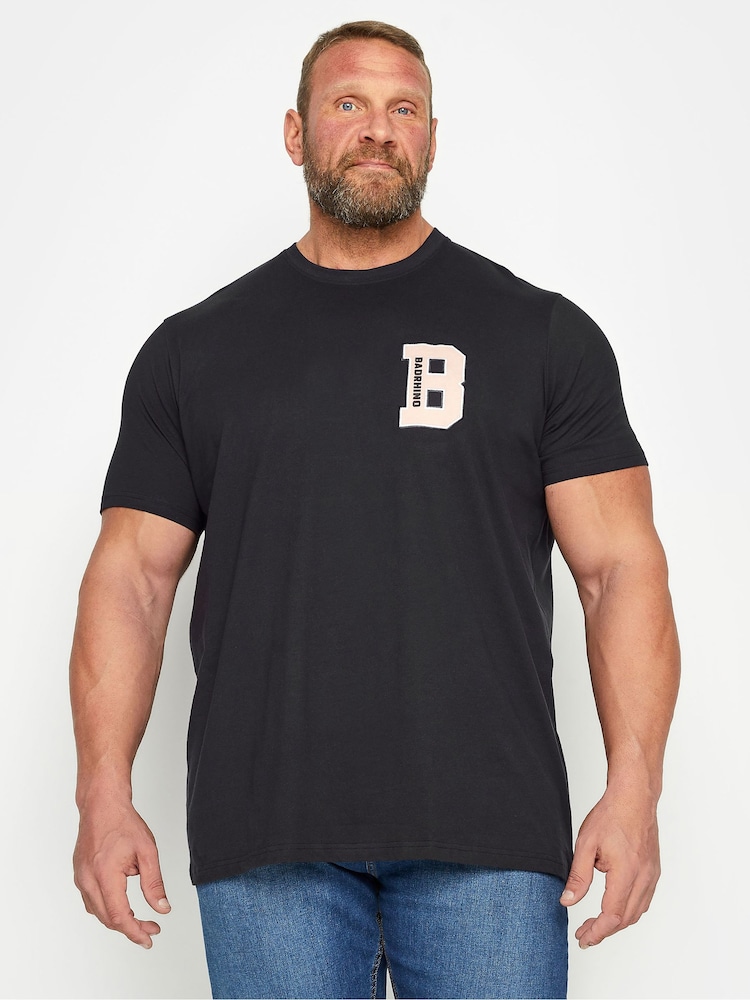 BadRhino Big & Tall 100% bombaž vezen spredaj in zadaj potisk; vzorec majica - Slika 1 iz 3 BadRhino Big & Tall 100% bombaž vezen spredaj in zadaj potisk; vzorec majica - Slika 1 iz 3
