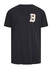 BadRhino Big & Tall Black 100% Cotton Embroidered Front And Back Print T-Shirt - Image 2 of 3