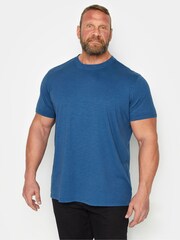BadRhino Big & Tall Dark Blue 100% Cotton Crew Neck Slub T-Shirt - Image 1 of 2