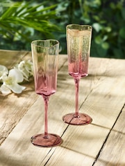 Set of 2 Purple Ombre Heart Champagne Flutes - Image 1 of 5