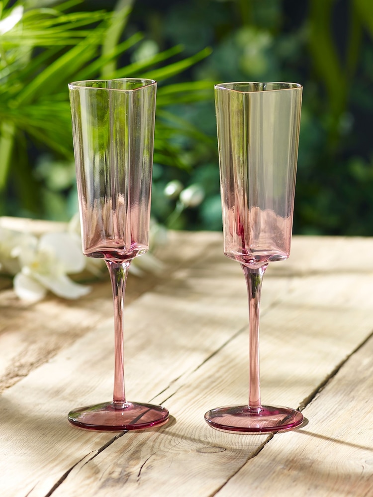 Set of 2 Purple Ombre Heart Champagne Flutes - Image 2 of 5
